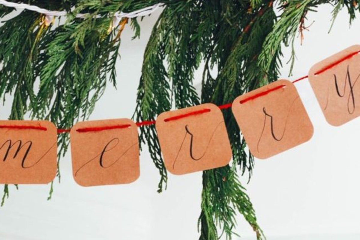 holiday banner at office