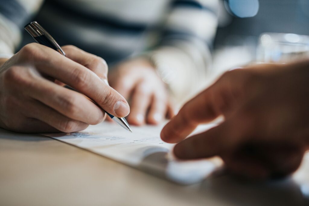 Signing paperwork