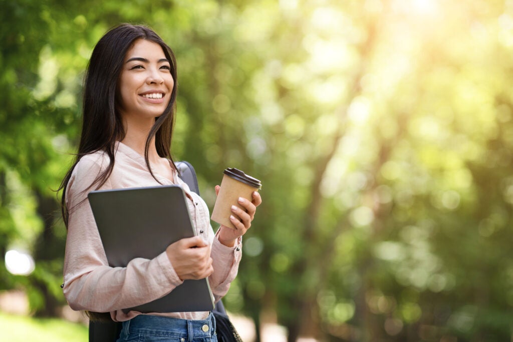 Female student who got financial aid for summer classes