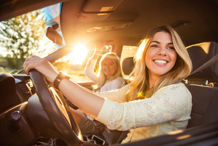 Daughter and mother going on a road trip